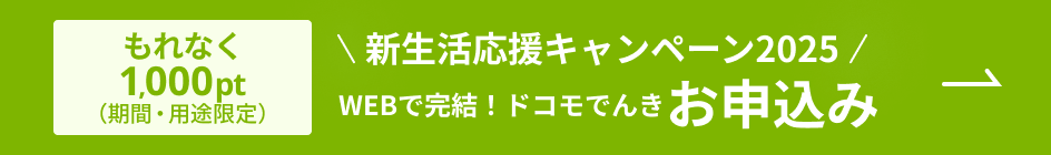 もれなく1,000ポイント webで完結！ドコモでんきお申込み